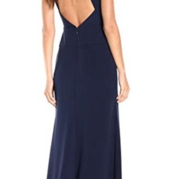 BCBGMAXAZRIA cutout halter gown (Black) - Picture 2 of 4